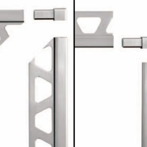 Schlüter-Quadec-EB Außenecke Dekorprofil Edelstahlimitat H=8mm